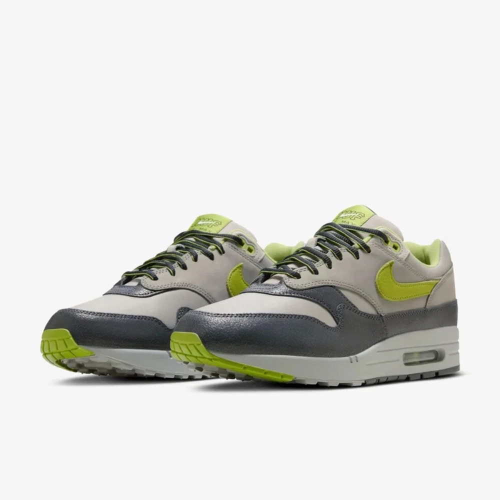 New Nike Air Max 1 SP x HUF "Pear Green" Shoes - Anthracite/ Grey (HF3713-002)